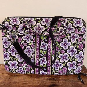 EUC Vera Bradley 17” computer laptop Bag Hard Shell Case Petal Plum pattern